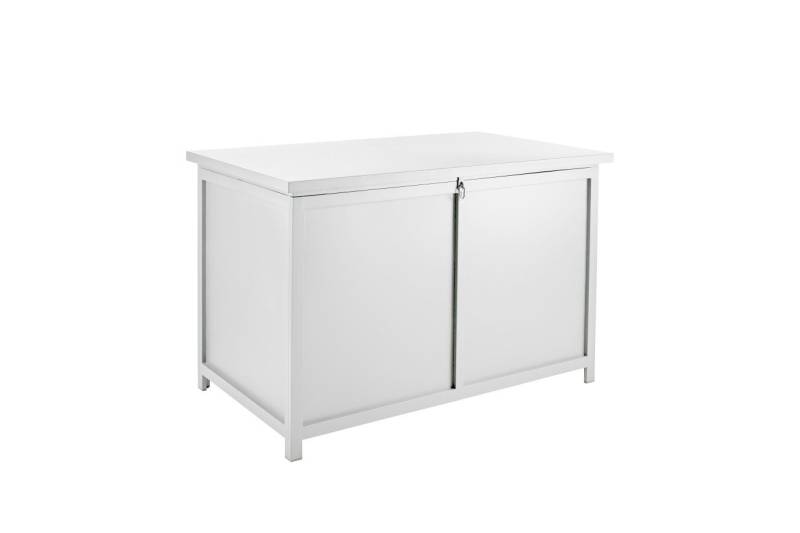 Brafab Gartenbox Hide 125x75 cm, Weiß, Deckel mit Gasdruckfeder von Brafab