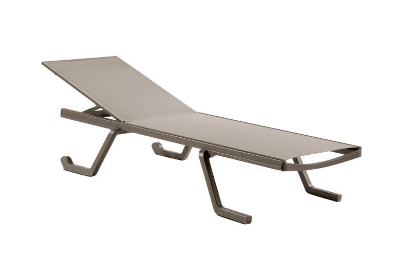 Brafab Gartenliege Podio, Beige, Mit Rollen & verstellbarer Rückenlehne von Brafab