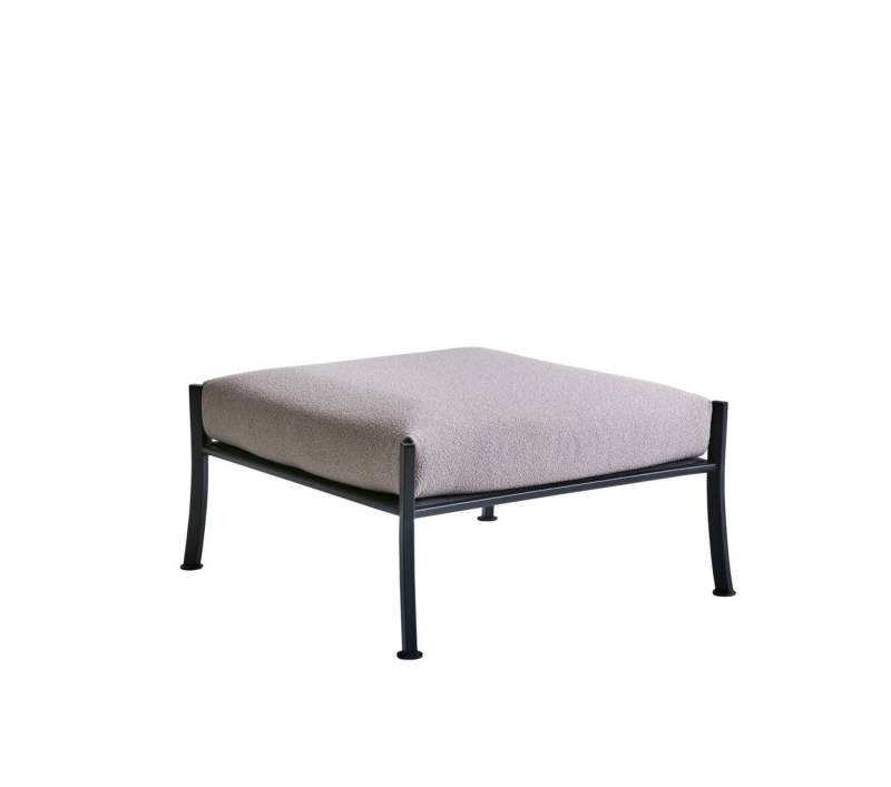 Brafab Gartenlounge-Hocker Delux 79x79 cm, Schwarz, inkl. Kissen von Brafab