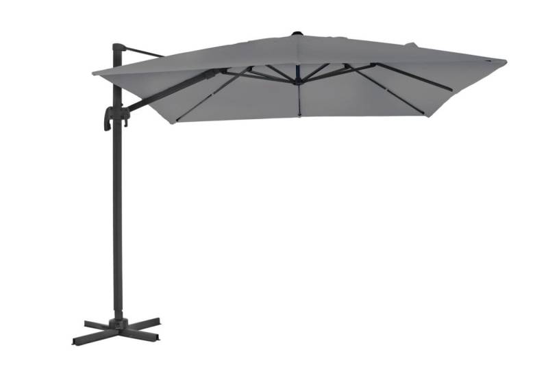 Brafab Sonnenschirm Linz 3x3 m, Anthrazit/Grau, LxB: 250.0x300.0 cm, mit winddichtem Kamin von Brafab