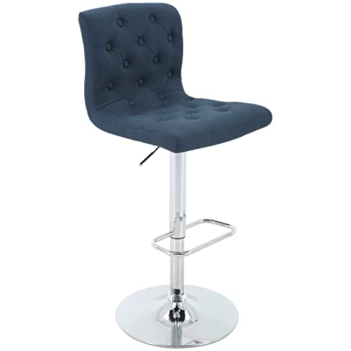 Brage Living Barhocker mit Fußstütze, höhenverstellbar, getuftet, Blau Brage Living Barhocker mit Fußstütze, höhenverstellbar, getuftet, Blau von Brage Living