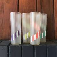Jahrgang Mitte Des Jahrhunderts Wirbel Schlanke Limonade Sommer Gläser Set Von Vier von BrainWashington
