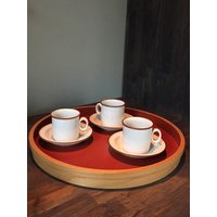 Torben Orskov Tablett Bugholz Mid Century Modern Vintage Retro Schwarz Rot von BrainWashington