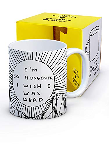 Brainbox Candy Offizielle David Shrigley – lustige Kaffeetasse – in Geschenkbox – Weihnachts- oder Geburtstagsgeschenk für Männer und Frauen – So Hungover Art Design wird exklusiv verkauft von Brainbox Candy