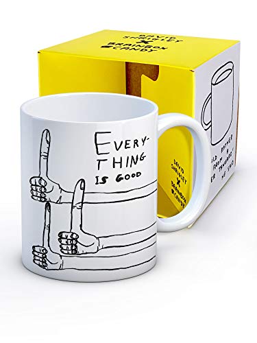 Brainbox Candy Offizieller lustiger Becher mit der Aufschrift "Everything Is Good" von David Shrigley von Brainbox Candy