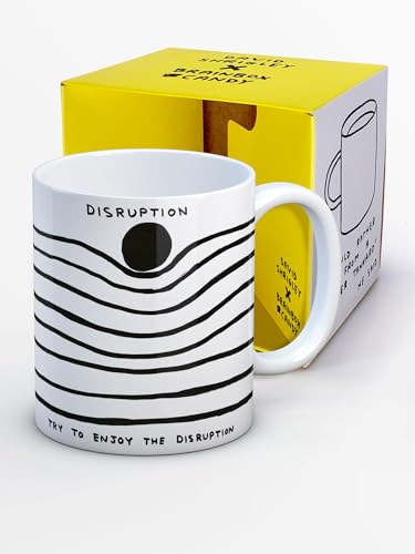 Brainbox Candy Offizielle David Shrigley – lustige Tasse für Erwachsene – "Disruption" – originelle Tasse in Box – freche Geschenkidee für Männer und Frauen – witziges Kunst-Design – hochwertige von Brainbox Candy