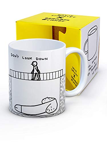 Brainbox Candy Offizielle David Shrigley – unhöfliche Kaffeetasse – in Geschenkbox – Weihnachts- oder Geburtstagsgeschenk für Sie und Ihn – "Don't Look Down"-Design – exklusiv verkauft von Brainbox Candy