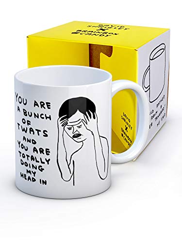 Offizielle David Shrigley – unhöfliche Kaffeetasse – in Geschenkbox – Weihnachts- oder Geburtstagsgeschenk für Sie und Ihn – Bunch of Ts Design – exklusiv verkauft von Brainbox Candy von Brainbox Candy