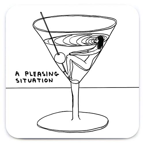 Offizieller David Shrigley 'A Pleasing Situation' lustiger Untersetzer von Brainbox Candy