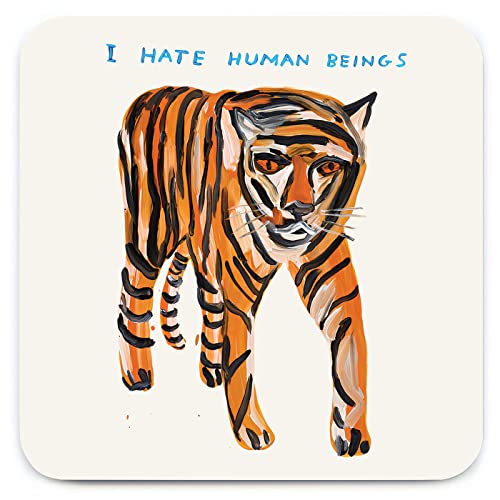 Offizieller David Shrigley - Lustiger Untersetzer Tiger Hates Humans, kleine Geschenkideen für Sie und Ihn, Geburtstag für Freunde, neues Zuhause, lustiges Geschenk für Frauen und Männer Offizieller David Shrigley - Lustiger Untersetzer Tiger Hates Humans, kleine Geschenkideen für Sie und Ihn, Geburtstag für Freunde, neues Zuhause, lustiges Geschenk für Frauen und Männer von Brainbox Candy