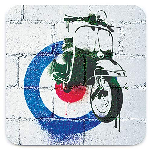 Retro Mod 'Scooter' Vintage Vespa, Coaster, Coaster Retro Mod 'Scooter' Vintage Vespa, Coaster, Coaster von Brainbox Candy