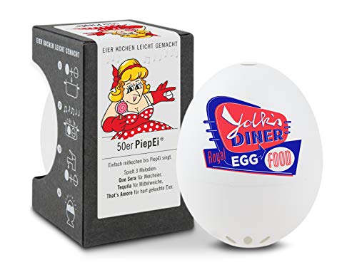 50er PiepEi - Singende Eieruhr zum Mitkochen - Eierkocher für 3 Härtegrade - 70. Geburtstag - Lustiges Kochei - Musik Eggtimer - Brainstream von Brainstream