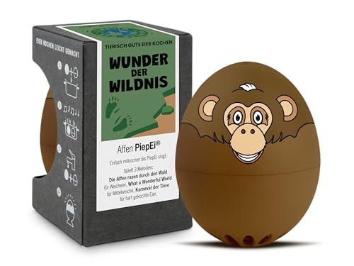 Affen PiepEi - Singende Eieruhr zum Mitkochen - Eierkocher für 3 Härtegrade - Monkey Geschenk - Lustiges Kochei - Musik Eggtimer – Brainstream von Brainstream