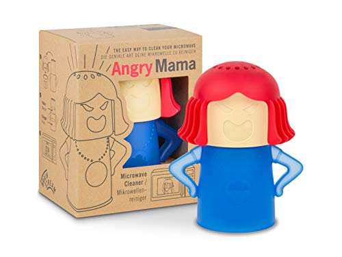 Brainstream Mikrowellenreiniger Angry Mama, Blau + Rot, Reinigungsfigur für Mikrowelle, Reinigt und desinfiziert ohne Chemie, einfach & umweltfreundlich, Microwave Cleaner, wütende Mama von Brainstream