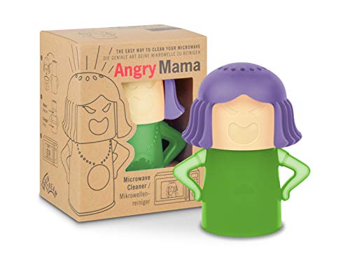 Brainstream Mikrowellenreiniger Angry Mama, Grün + Lila, Reinigungsfigur für Mikrowelle, Reinigt und desinfiziert ohne Chemie, einfach & umweltfreundlich, Microwave Cleaner, wütende Mama von Brainstream