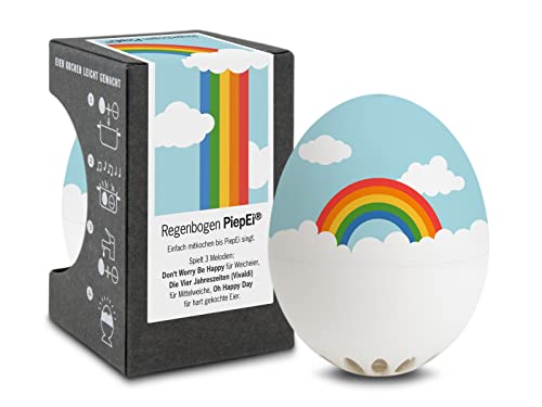Regenbogen PiepEi - Singende Eieruhr zum Mitkochen - Eierkocher für 3 Härtegrade - Gute Laune Geschenk - Lustiges Kochei - Musik Eggtimer - Brainstream von Brainstream
