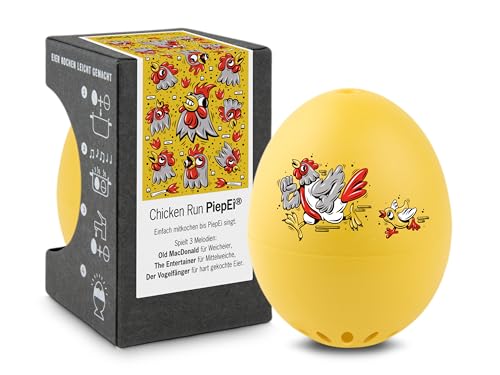 Chicken Run PiepEi - Singende Eieruhr zum Mitkochen - Eierkocher für 3 Härtegrade - Gute Laune Geschenk - Lustiges Kochei - Musik Eggtimer - Brainstream von Brainstream
