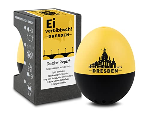 Dresdner PiepEi - Singende Eieruhr zum Mitkochen - Eierkocher für 3 Härtegrade - Elbflorenz Fans - Lustiges Kochei - Musik Eggtimer - Brainstream von Brainstream