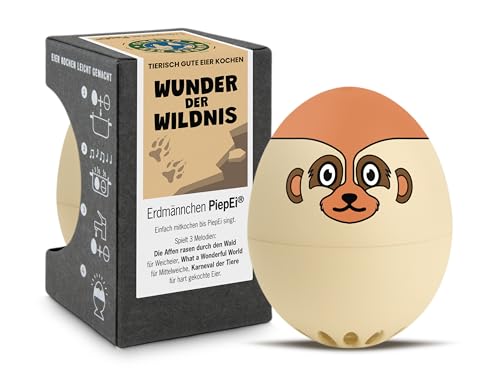 Erdmännchen PiepEi - Singende Eieruhr zum Mitkochen - Eierkocher für 3 Härtegrade - Süße Erdmännchen Geschenke - Lustiges Kochei - Musik Eggtimer – Brainstream von Brainstream