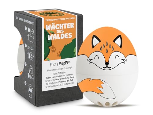 Fuchs PiepEi - Singende Eieruhr zum Mitkochen - Eierkocher für 3 Härtegrade - Süßes Fuchs Geschenk - Lustiges Kochei - Musik Eggtimer – Brainstream von Brainstream