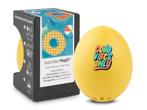 Good Vibes PiepEi - Singende Eieruhr zum Mitkochen - Eierkocher für 3 Härtegrade - Gute Laune Geschenk - Lustiges Kochei - Musik Eggtimer - Brainstream von Brainstream