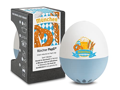 Münchner PiepEi - Singende Eieruhr zum Mitkochen - Eierkocher für 3 Härtegrade - Bayerisches Geschenk mit Münchner Liedern - Lustiges Kochei - Musik Eggtimer - Brainstream von Brainstream