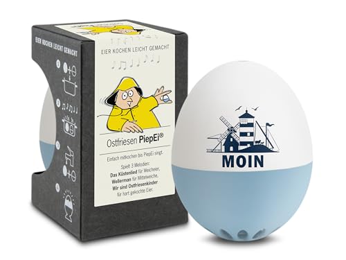 Ostfriesen PiepEi - Singende Eieruhr zum Mitkochen - Eierkocher für 3 Härtegrade - Ostsee Fans - Lustiges Kochei - Musik Eggtimer - Brainstream von Brainstream