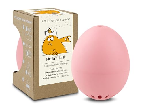 Brainstream PiepEi Classic Rosé - Singende Eieruhr zum Mitkochen - Eierkocher für 3 Härtegrade - Piep Ei mit 3 Melodien - Lustiges Kochei - Musik Eggtimer von Brainstream