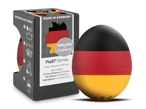 PiepEi Germany - Singende Eieruhr zum Mitkochen - Eierkocher für 3 Härtegrade – Deutschland Flagge - Lustiges Kochei - Musik Eggtimer – Brainstream von Brainstream