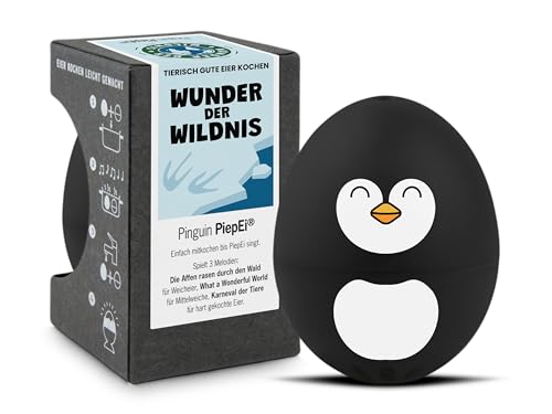 Pinguin PiepEi - Singende Eieruhr zum Mitkochen - Eierkocher für 3 Härtegrade - Süßes Pinguin Geschenk - Lustiges Kochei - Musik Eggtimer – Brainstream von Brainstream