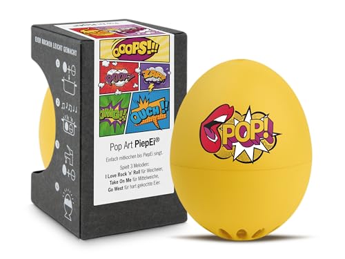 Pop Art PiepEi - Singende Eieruhr zum Mitkochen - Eierkocher für 3 Härtegrade - Moderne Kunst - Lustiges Kochei - Musik Eggtimer - Brainstream von Brainstream