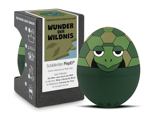 Schildkröten PiepEi - Singende Eieruhr zum Mitkochen - Eierkocher für 3 Härtegrade - Schildkröte Geschenk - Lustiges Kochei - Musik Eggtimer – Brainstream von Brainstream