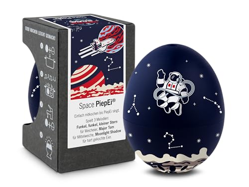 Space PiepEi - Singende Eieruhr zum Mitkochen - Eierkocher für 3 Härtegrade - Weltall Geschenk - Lustiges Kochei - Musik Eggtimer - Brainstream von Brainstream
