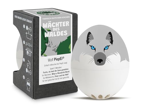 Wolf PiepEi - Singende Eieruhr zum Mitkochen - Eierkocher für 3 Härtegrade - Wolf Figur als Geschenk - Lustiges Kochei - Musik Eggtimer – Brainstream von Brainstream