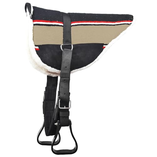 Brama West Westernpad Navajo - Reitpad Western mit Haltegriff - gepolstert - Schwarz/Rot, Gr. Pony von Brama West