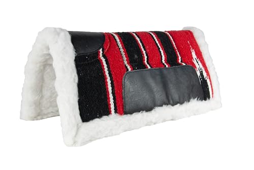 Brama West Westernpad Nikan - mit Webpelzrand stoßabsorbierend - Schwarz/Rot - Größe 50 x 50cm von Brama West