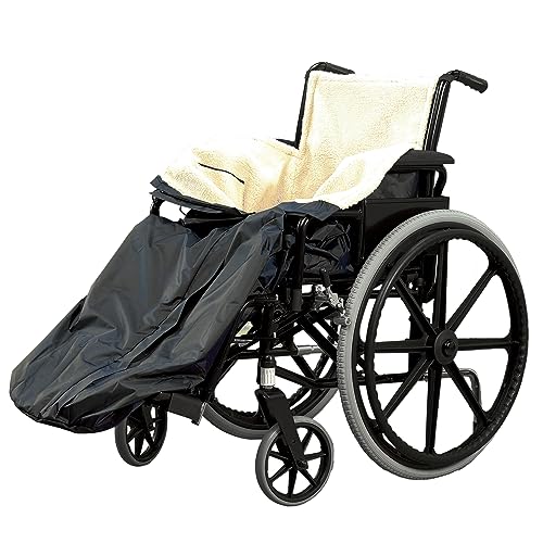 Bramble - Fleece Gefütterter Schlupfsack für Rollstuhlfahrer (Schwarz), Rollstuhldecke mit Innentasche - Robust, Wasserdicht & Wetterfest von Bramble