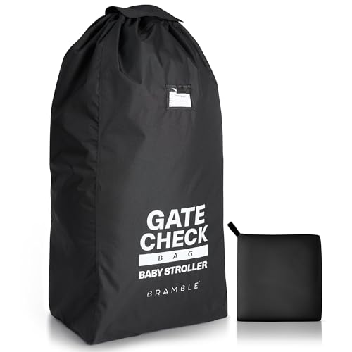 Bramble - Gate Check Transporttasche für Kinderwagen (L, Groß 116x53x34cm) Buggy Tasche Flugzeug - Wasserabweisend (Schwarz) von Bramble