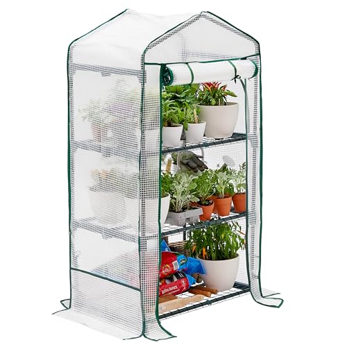 Bramble - Premium Garten Foliengewächshaus für Balkon & Terrasse mit 3 Etagen, Stahlrahmen & Verstärkter PVC-Abdeckung - Stabil & Einfach zu Montieren - 125x69x49cm von Bramble