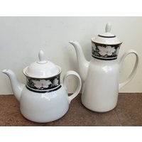 Royal Doulton Porzellan Große Teekanne Und Kaffeekanne - Intrigue Muster Wählen Sie Aus Dropdown-Menü von Bramblychina