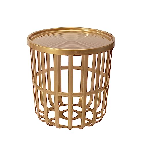 BranQ - Home essential, Designer-, funktionaler und moderner Kaffeetisch Zen, aus hochwertigem BPA-freiem ABS-Kunststoff, mit abnehmbarem Bezug, Gold von BranQ - Home essential