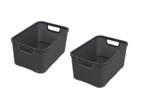 BranQ - Home essential Korb in Rattan Design 2er Set Grösse L 19l, Anthrazit, 2, 5901098046206 BranQ - Home essential Korb in Rattan Design 2er Set Grösse L 19l, Anthrazit, 2, 5901098046206 von BranQ Home essential