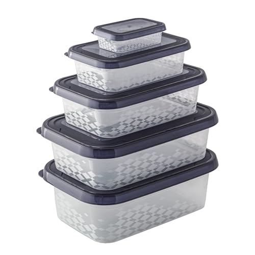 BranQ - Home essential Set von Frischhaltedosen ORI, BPA-freier Kunststoff, Schwarz, verschiedene Größen, 5 Sk. von BranQ Home essential