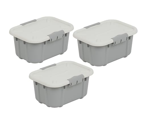 BranQ - Home essential Universeller Aufbewahrungsbehälter mit Deckel VELUR, 3er-Set, Grösse 3,6 l, BPA-frei Kunststoff PP, hellgrau BranQ - Home essential Universeller Aufbewahrungsbehälter mit Deckel VELUR, 3er-Set, Grösse 3,6 l, BPA-frei Kunststoff PP, hellgrau von BranQ Home essential