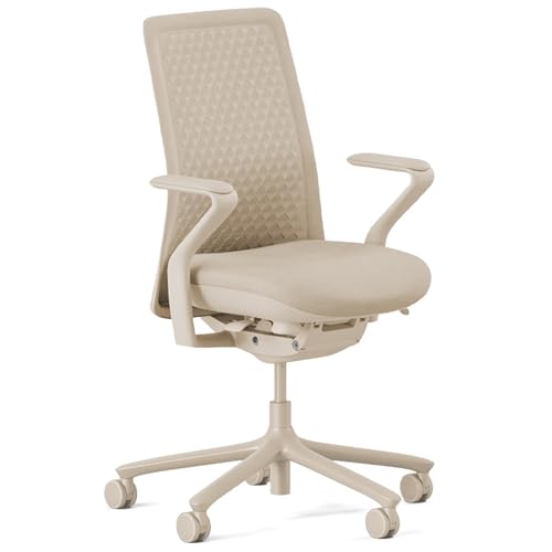 Branch Verve Chair – Hochleistungs-Bürostuhl mit konturierter Rückenlehne und verstellbarer Lendenwirbelstütze – hochdichtes Schaumstoffkissen mit Aluminium-Basis – bis zu 125 kg – Weizen von Branch