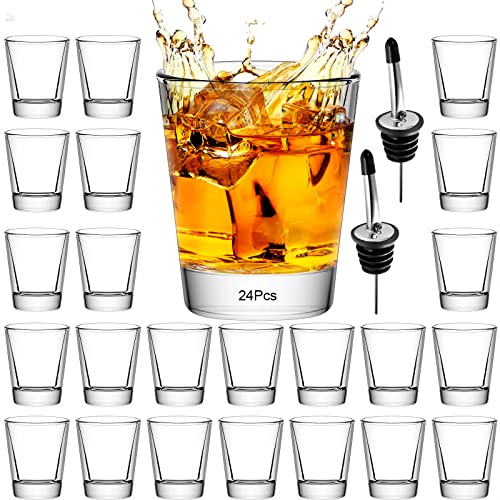 24er Schnapsgläser Shotgläser Set Glas 6cl, Gläser für Whisky, Tequila, Wodka und Liköre，Spühlmaschinenfest von INFTYLE