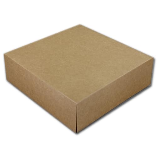 BrandNewCake® Tortenschachtel - 21x21x8 cm - 50 Stück - Braun - Stabile Kuchenbox aus Karton für sicheres Transportieren von Brand New Cake
