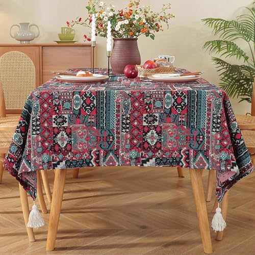 Bohemian Tischdecke Vintage Landhausstil Ölgemälde Muster Rechteckige Tischdecke Esszimmer Picknick Party Dekorationen von Brand-dashcos