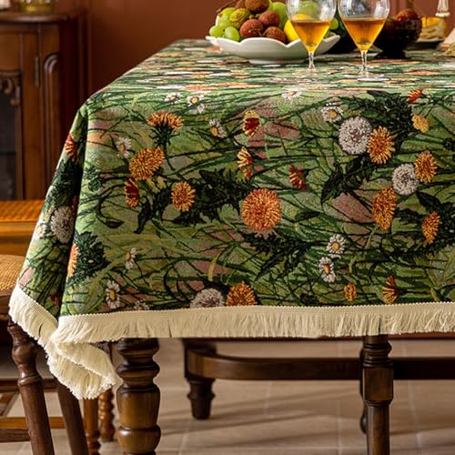 Retro-Bohemian-Tischdecke mit geometrischem Blumenmuster, rechteckige Tischdecke, Tischdekoration für Partys, Tischüberzug Retro-Bohemian-Tischdecke mit geometrischem Blumenmuster, rechteckige Tischdecke, Tischdekoration für Partys, Tischüberzug von Brand-dashcos