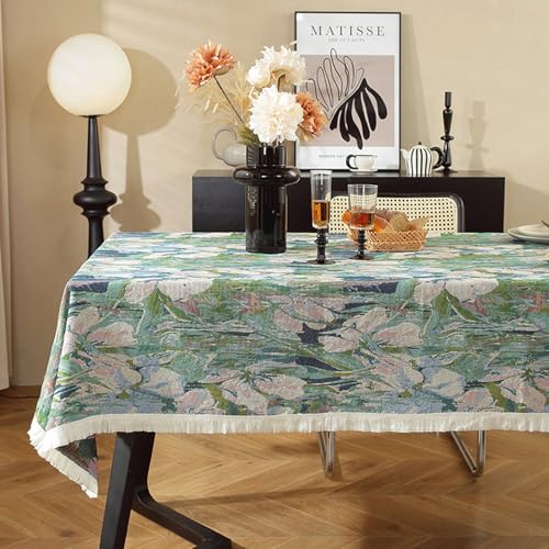 Retro-Bohemian-Tischdecke mit geometrischem Blumenmuster, rechteckige Tischdecke, Tischdekoration für Partys, Tischüberzug Retro-Bohemian-Tischdecke mit geometrischem Blumenmuster, rechteckige Tischdecke, Tischdekoration für Partys, Tischüberzug von Brand-dashcos